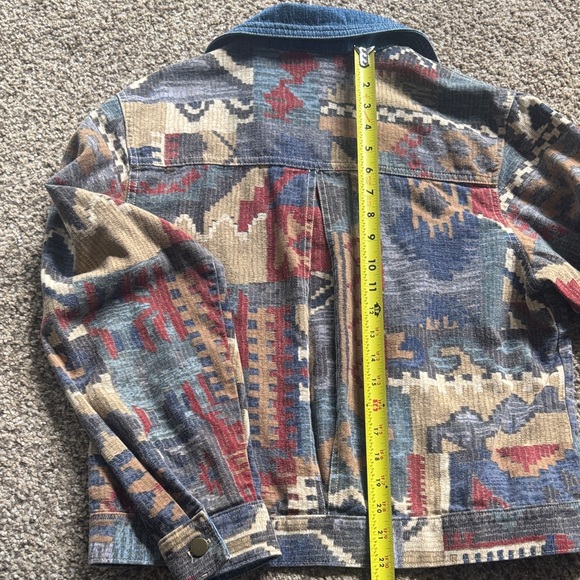 Colorful Patterned Jean Jacket - Picture 8 of 8